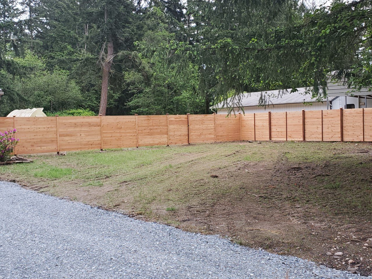 Cedar horizontal fencing project