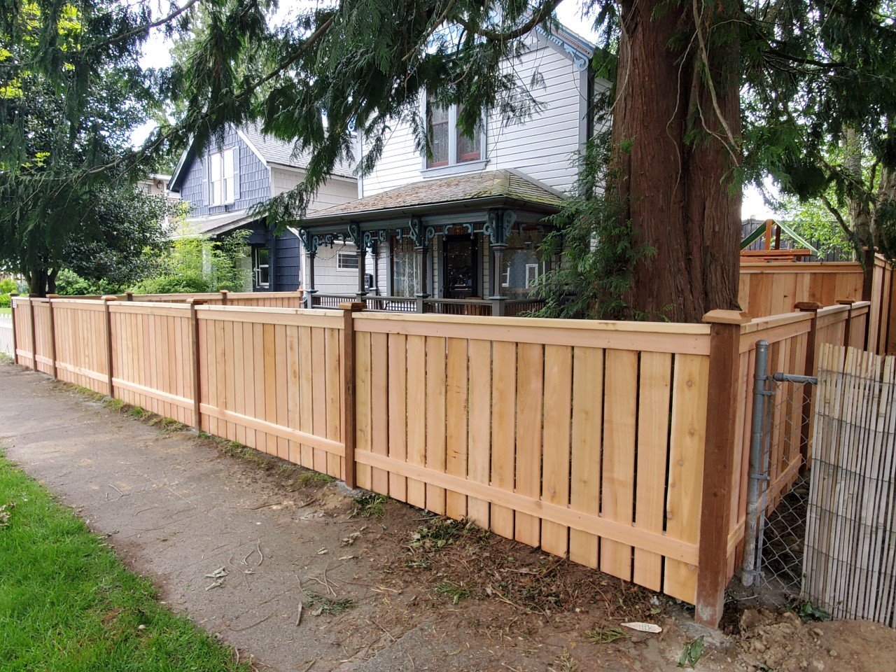 Cedar fencing traditional style