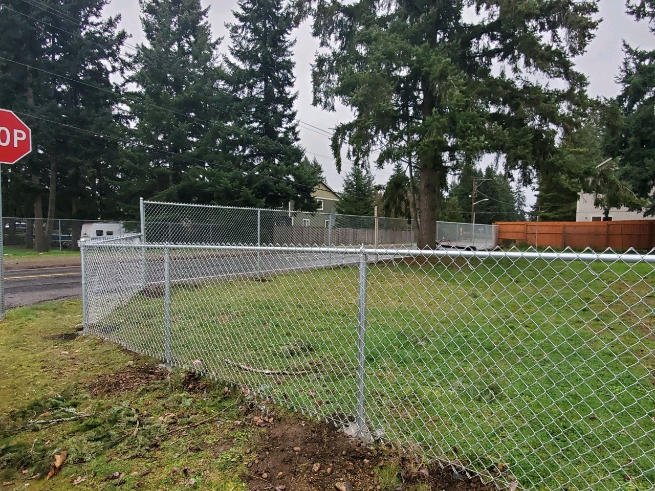 Chain link fence installation by Goodrow's
